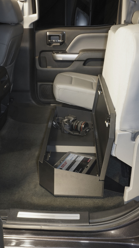 Chevrolet Silverado 1500 Underseat Lockbox - Rear 60% Bench Seat - Tuffy Products - 2/3 Length with Keyed Lock - Black - `07-`19